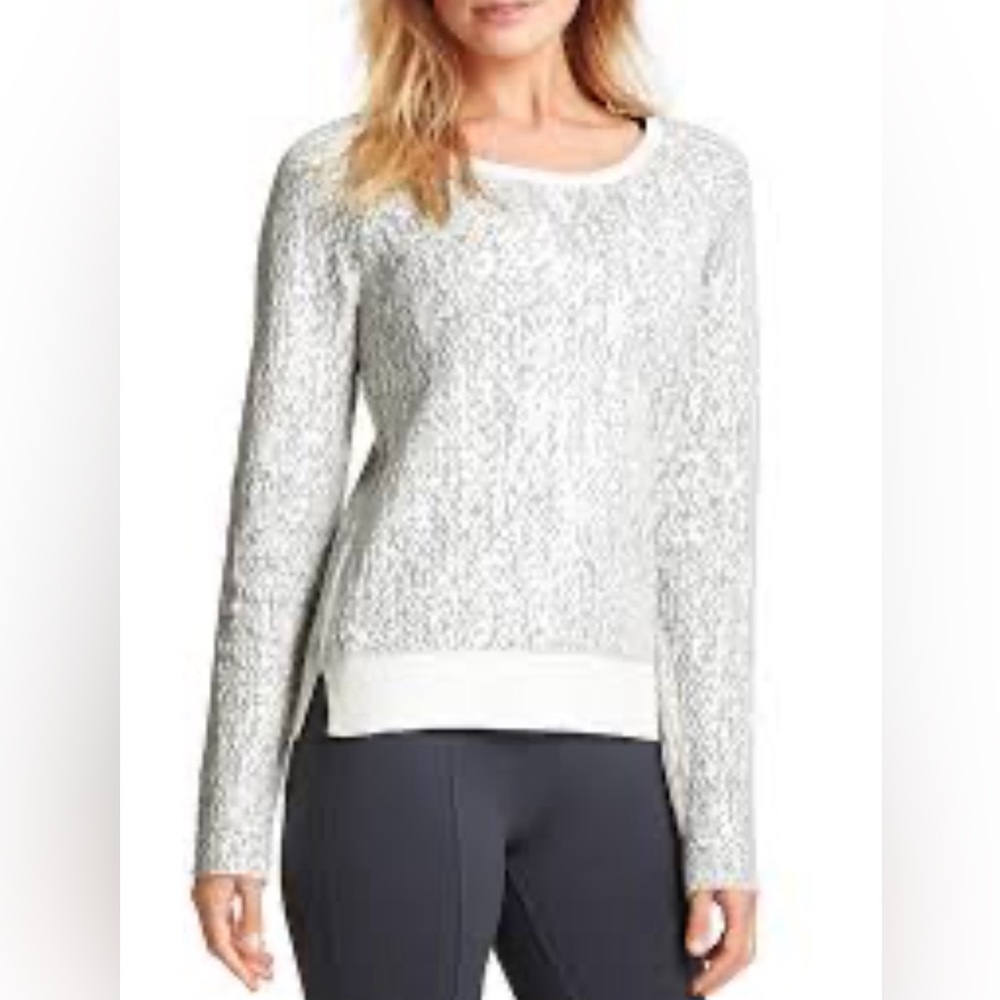 Athleta White Crew Neck Sweater